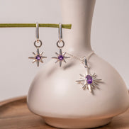 Aretes Estrella Amatista