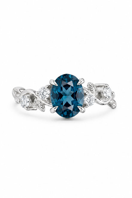 Anillo Tulipán Topacio London Blue