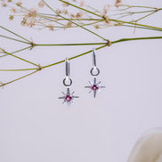 Aretes Estrella Granate Rodolita
