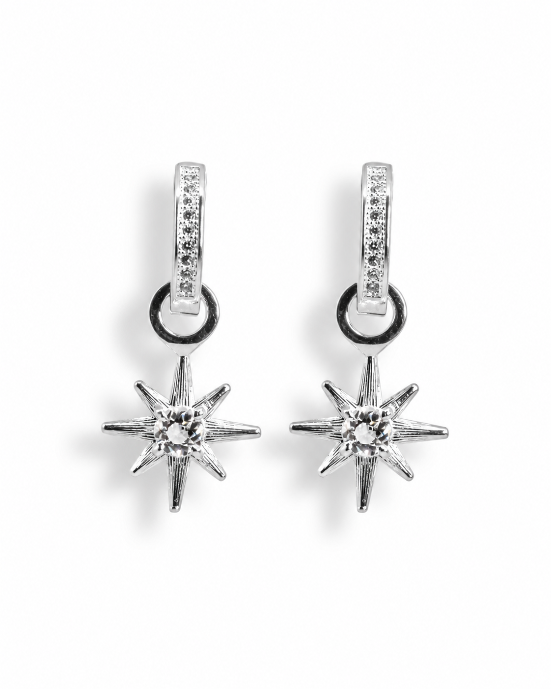 Aretes Estrella Topacio Blanco