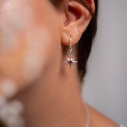 Aretes Estrella Granate Rodolita