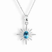 Collar Estrella Topacio Azul Suizo