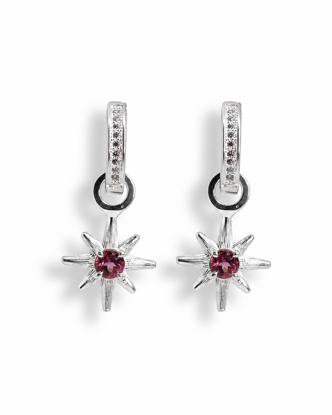 Aretes Estrella Granate Rodolita