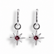 Aretes Estrella Granate Rodolita