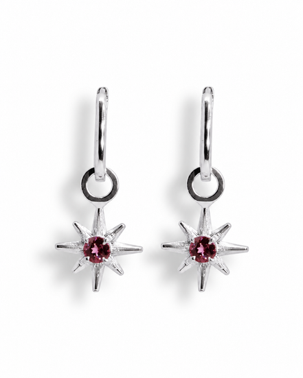 Aretes Estrella Granate Rodolita