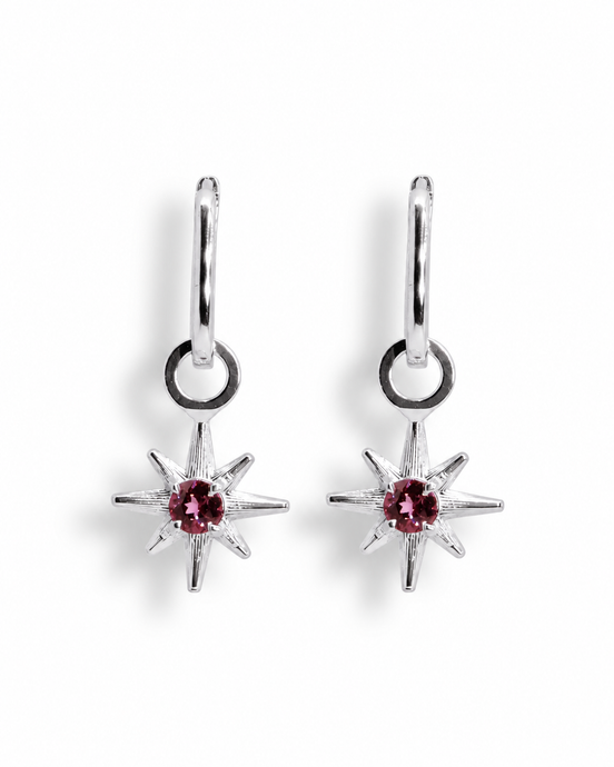 Aretes Estrella Granate Rodolita