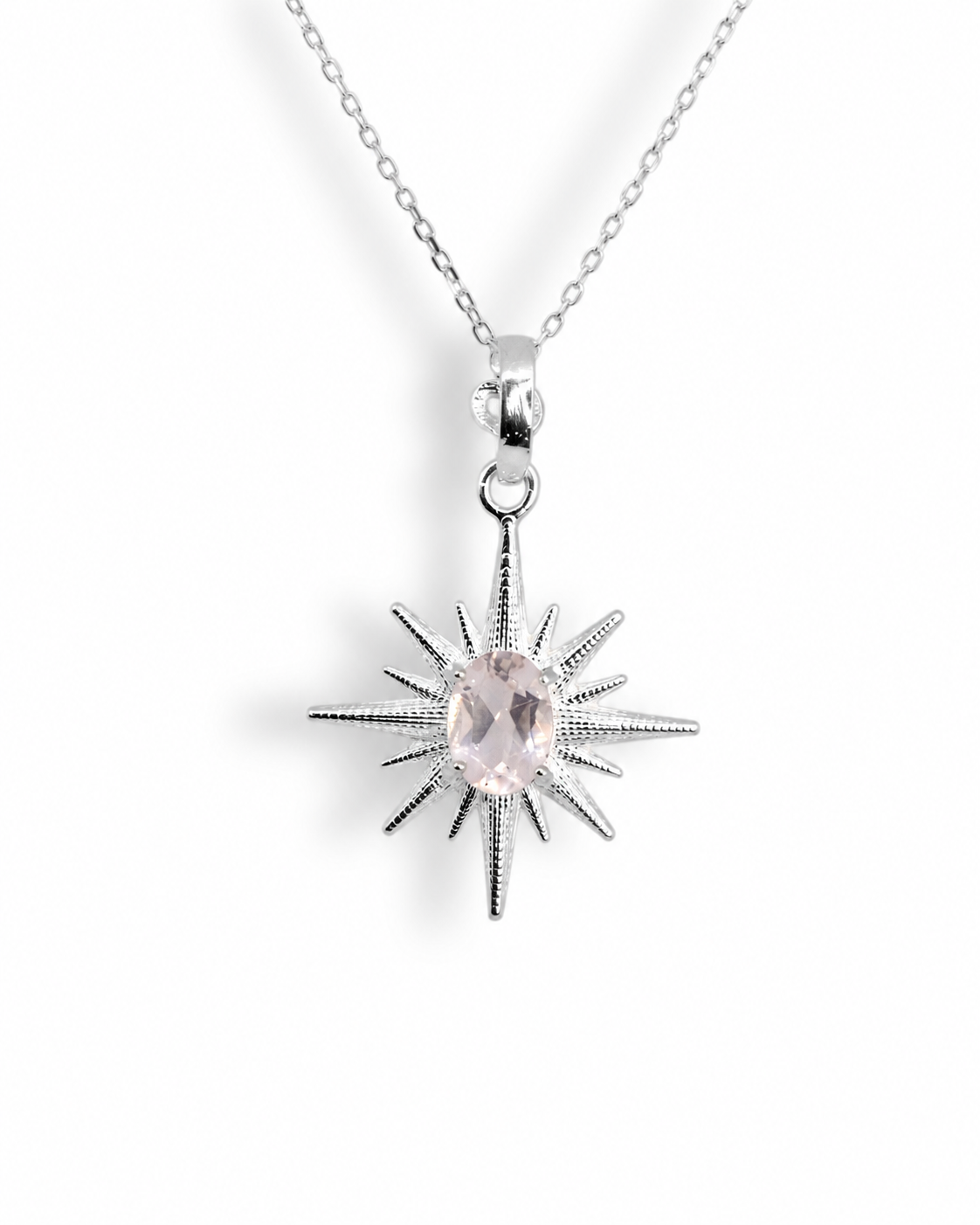 Collar Estrella Cuarzo Rosa