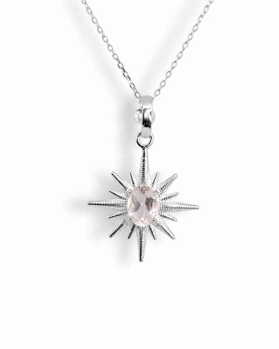 Collar Estrella Cuarzo Rosa