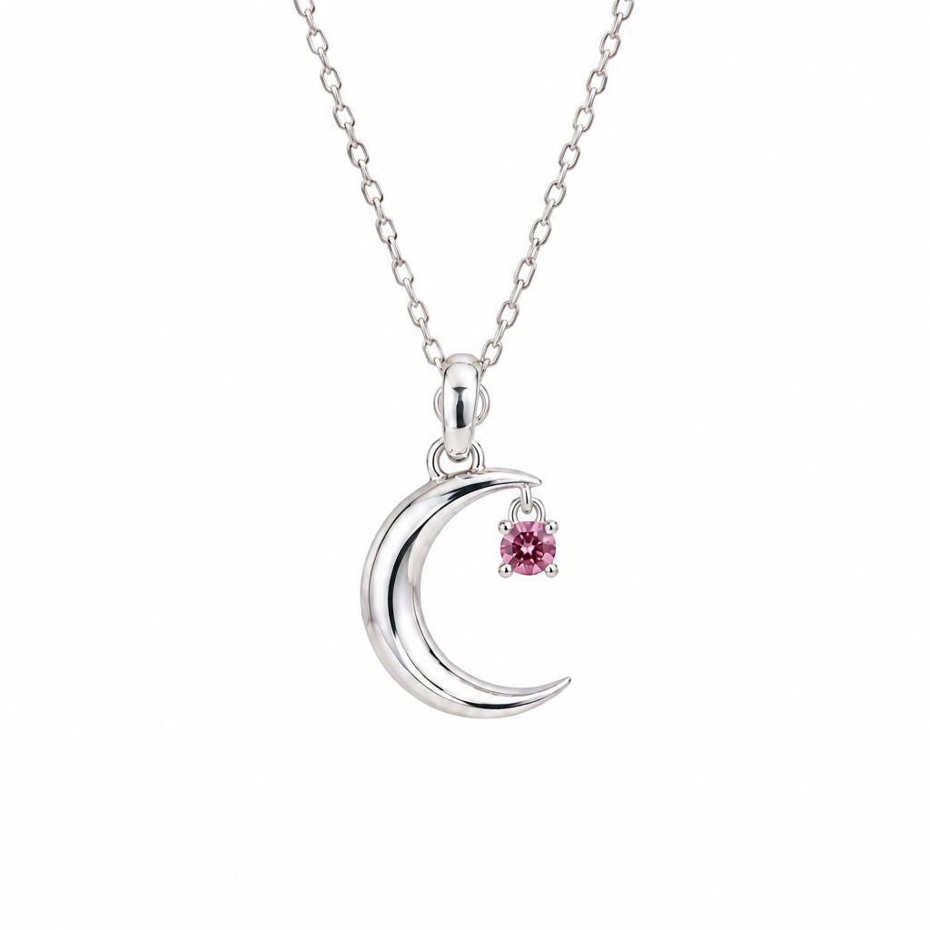 Collar Luna Turmalina Rosa