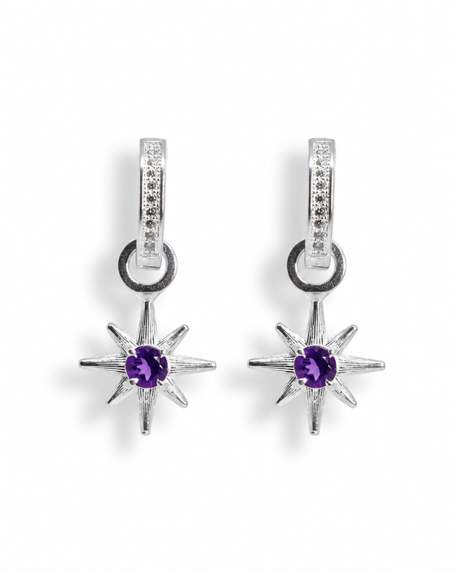 Aretes Estrella Amatista