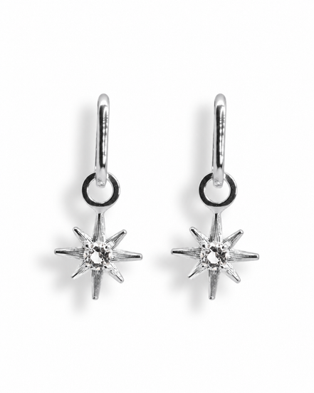 Aretes Estrella Topacio Blanco