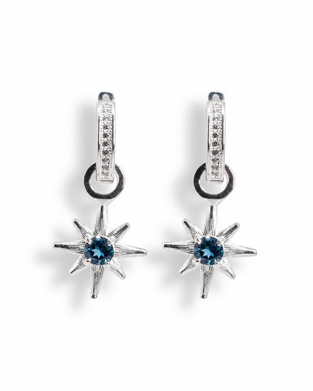 Aretes Estrella Topacio London Blue
