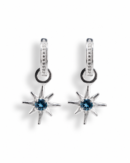Aretes Estrella Topacio London Blue